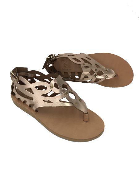 Medousa pink gold 1416 δερμάτινα σανδάλια