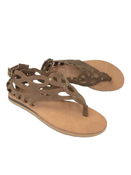 Medousa taupe nubuck 1416 δερμάτινα σανδάλια