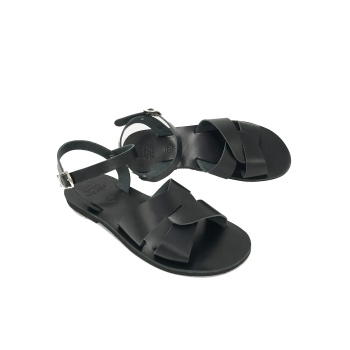 Isidora black 233L δερμάτινα σανδάλια