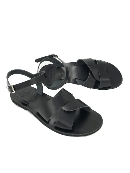 Isidora black 233L δερμάτινα σανδάλια