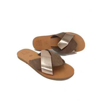 Cleitus taupe/pinkgold 96L δερμάτινα σανδάλια