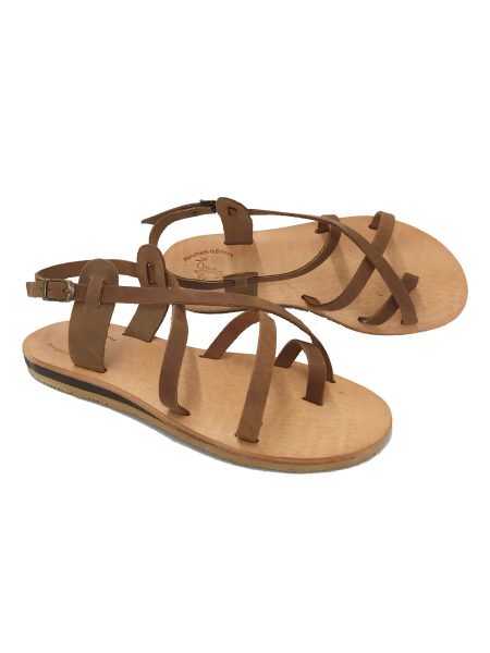 Eumelia dark taupe 1706 Traveller's Shoes δερμάτινα σανδάλια