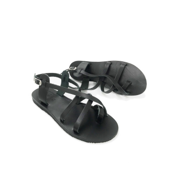Eumelia black 1706 Traveller's Shoes δερμάτινα σανδάλια