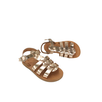 Rhea pinkgold 1kids δερμάτινα σανδάλια
