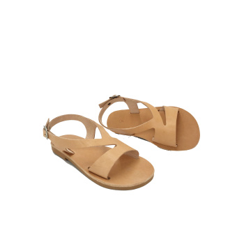 Clotho natural 3kids δερμάτινα σανδάλια