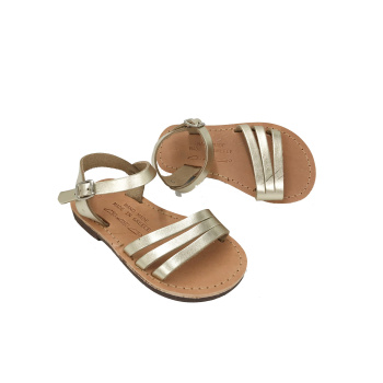 Phoebe gold 401kids δερμάτινα σανδάλια