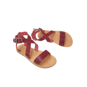 Thalia red 122KL δερμάτινα σανδάλια