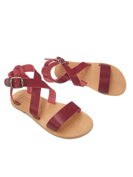 Thalia red 122KL δερμάτινα σανδάλια