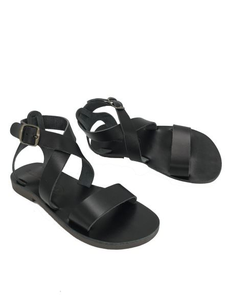 Thalia black 122KL δερμάτινα σανδάλια