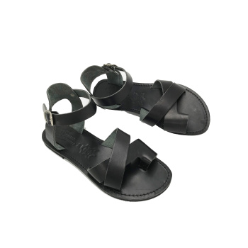 Deiopea black 273D δερμάτινα σανδάλια