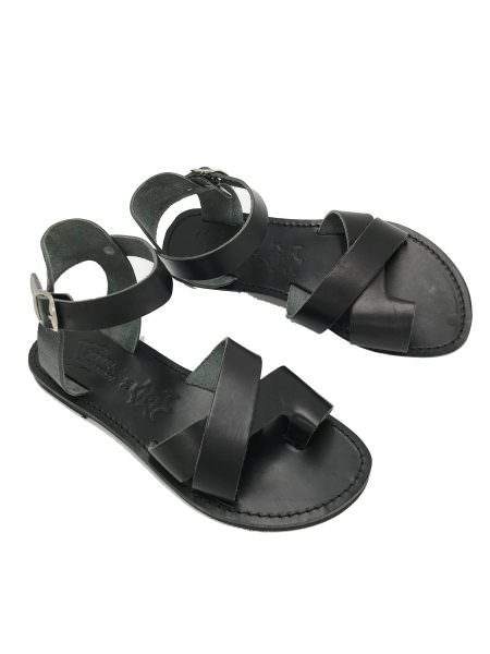 Deiopea black 273D δερμάτινα σανδάλια