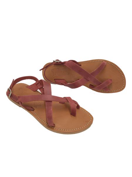 Galatea red 415D δερμάτινα σανδάλια