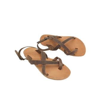 Galatea brown 415D δερμάτινα σανδάλια
