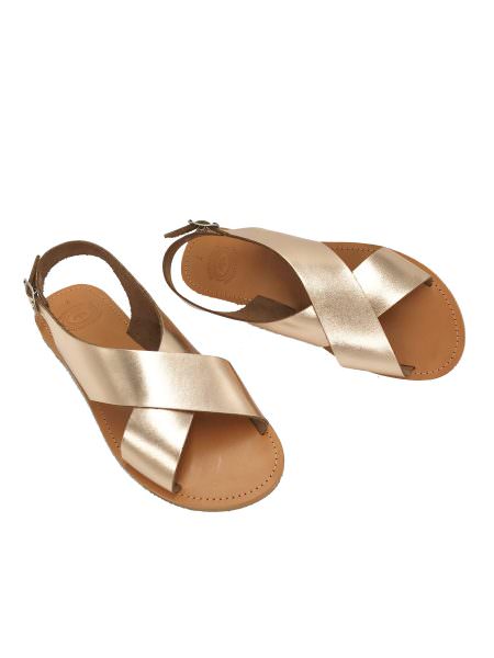 Eugenia pinkgold 157M δερμάτινα σανδάλια