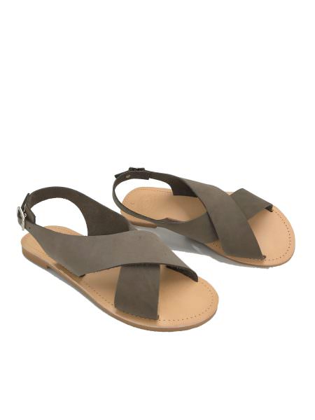 Eugenia nubuck grey 157M δερμάτινα σανδάλια