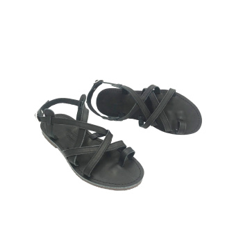 Persephone black 326T δερμάτινα σανδάλια