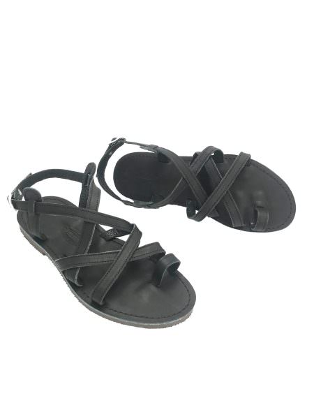 Persephone black 326T δερμάτινα σανδάλια