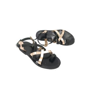 Persephone black/pinkgold 326T δερμάτινα σανδάλια