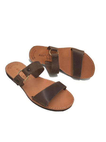 Athenais brown 615E δερμάτινα σανδάλια