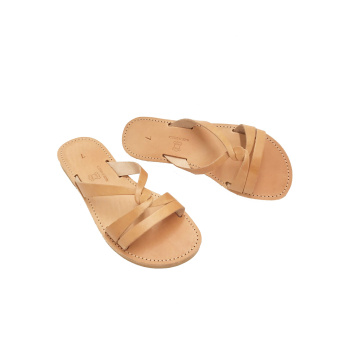 Agnetha natural 8X δερμάτινα σανδάλια