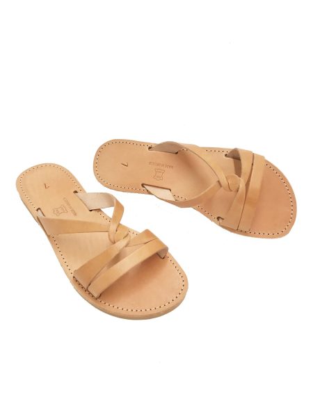 Agnetha natural 8X δερμάτινα σανδάλια