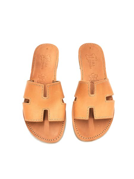 Agatha natural 263D δερμάτινα σανδάλια