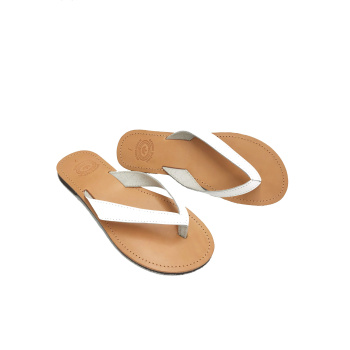 Elpis white 9M δερμάτινα σανδάλια