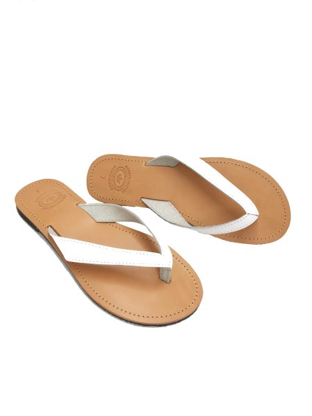 Elpis white 9M δερμάτινα σανδάλια