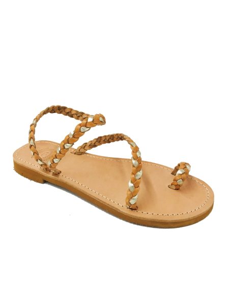Hegemone natural/gold 21M δερμάτινα σανδάλια
